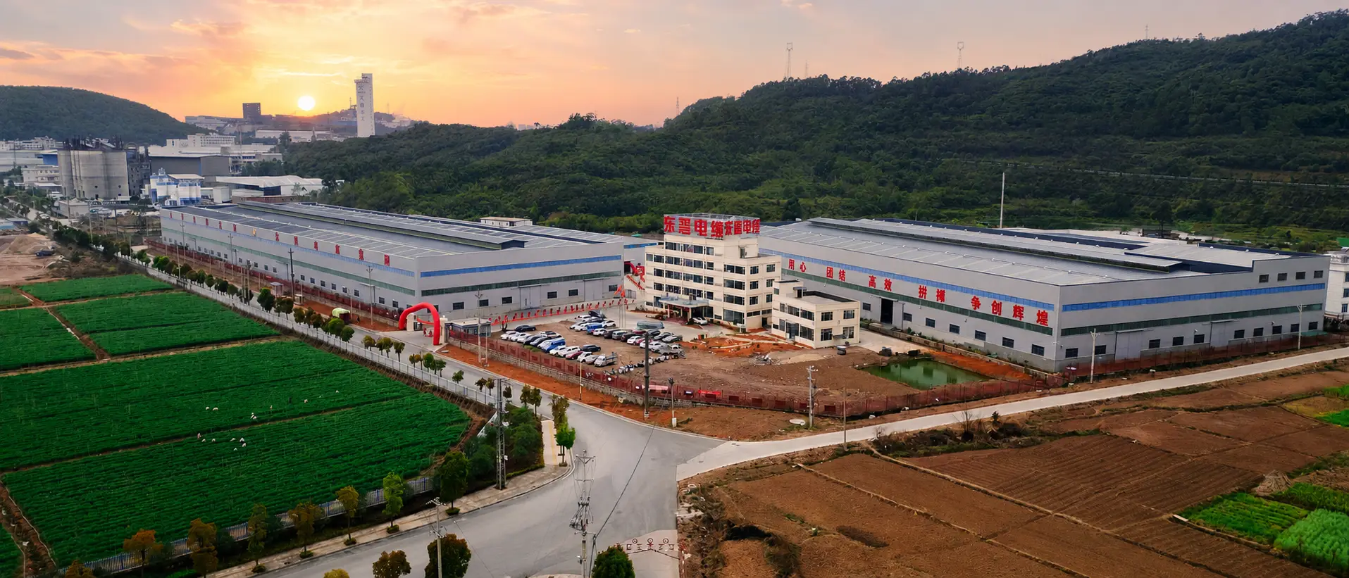 Aerial overview of Dongjin Cable’s Taoyuan Industrial Park plant in Chuxiong, Yunnan